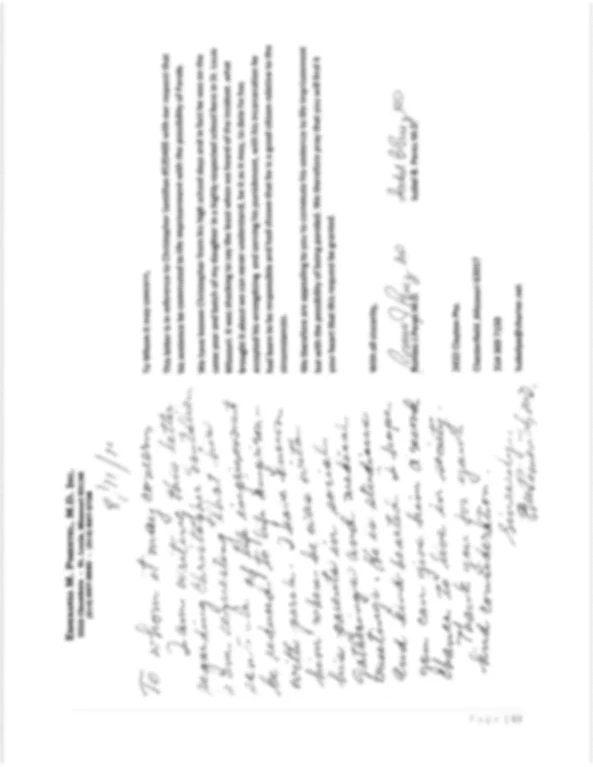 Blurred portfolio page with handwritten notes